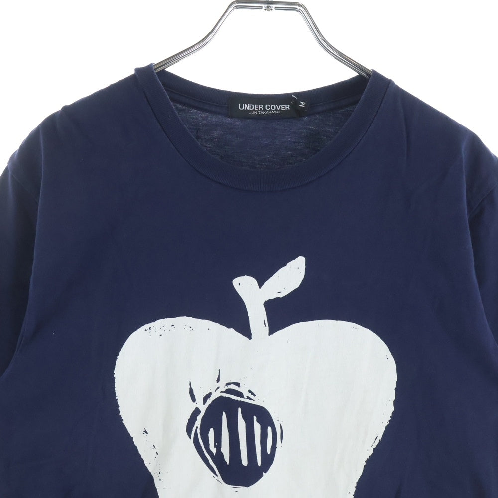 UNDERCOVER(アンダーカバー) フロントプリント アップル クルーネック半袖Tシャツ カットソー ネイビー