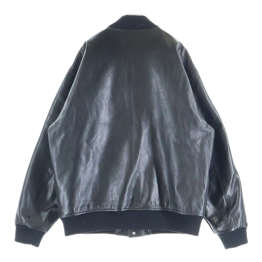 WACKO MARIA(ワコマリア) 24SS LEATHER VARSITY JACKET TYPE-2 カウハイドレザー バーシティジャケット ブラック 24SS-WMO-BL08