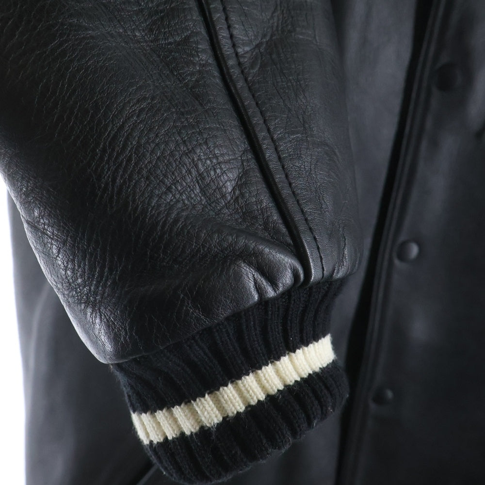 TRIPLE ACE CLUB(トリプルエースクラブ) GANGSTA LEATHER FARAOH COAT ギャングスタ ファラオ カウハイド レザーコート ジャケット ブラック TA-GLFC01