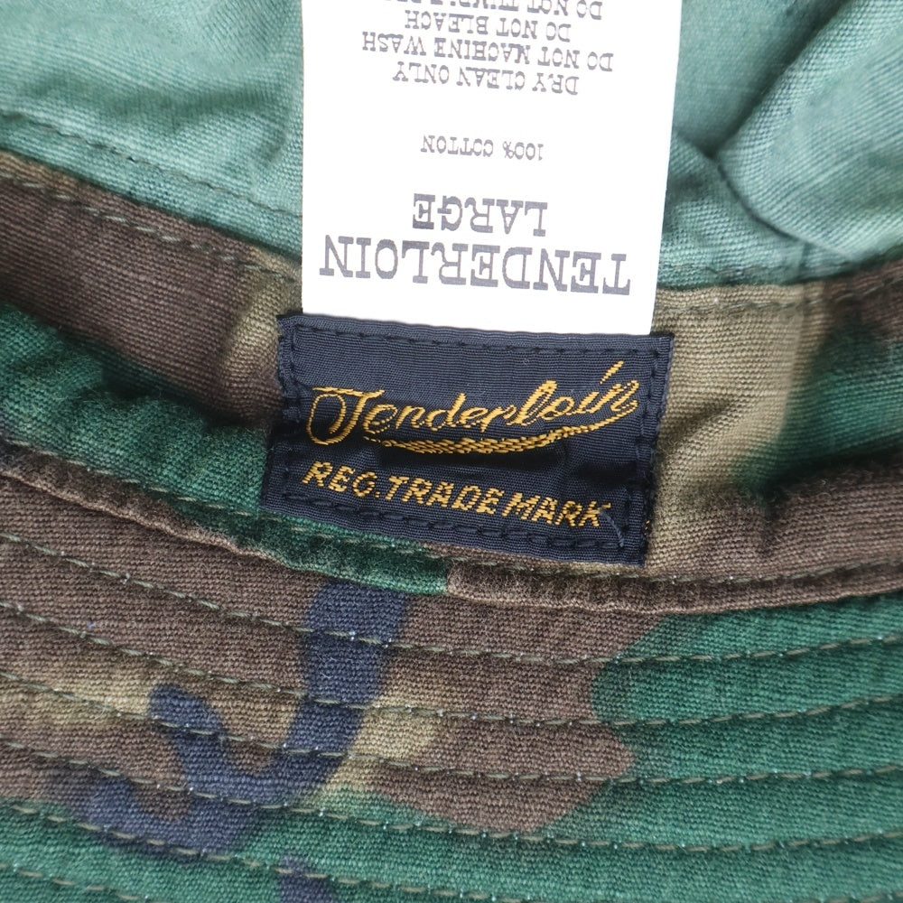 TENDERLOIN(テンダーロイン) JUNGLE HAT RIP STOP CAMO リップストップ カモ柄 ジャングルバケットハット 帽子 カーキ