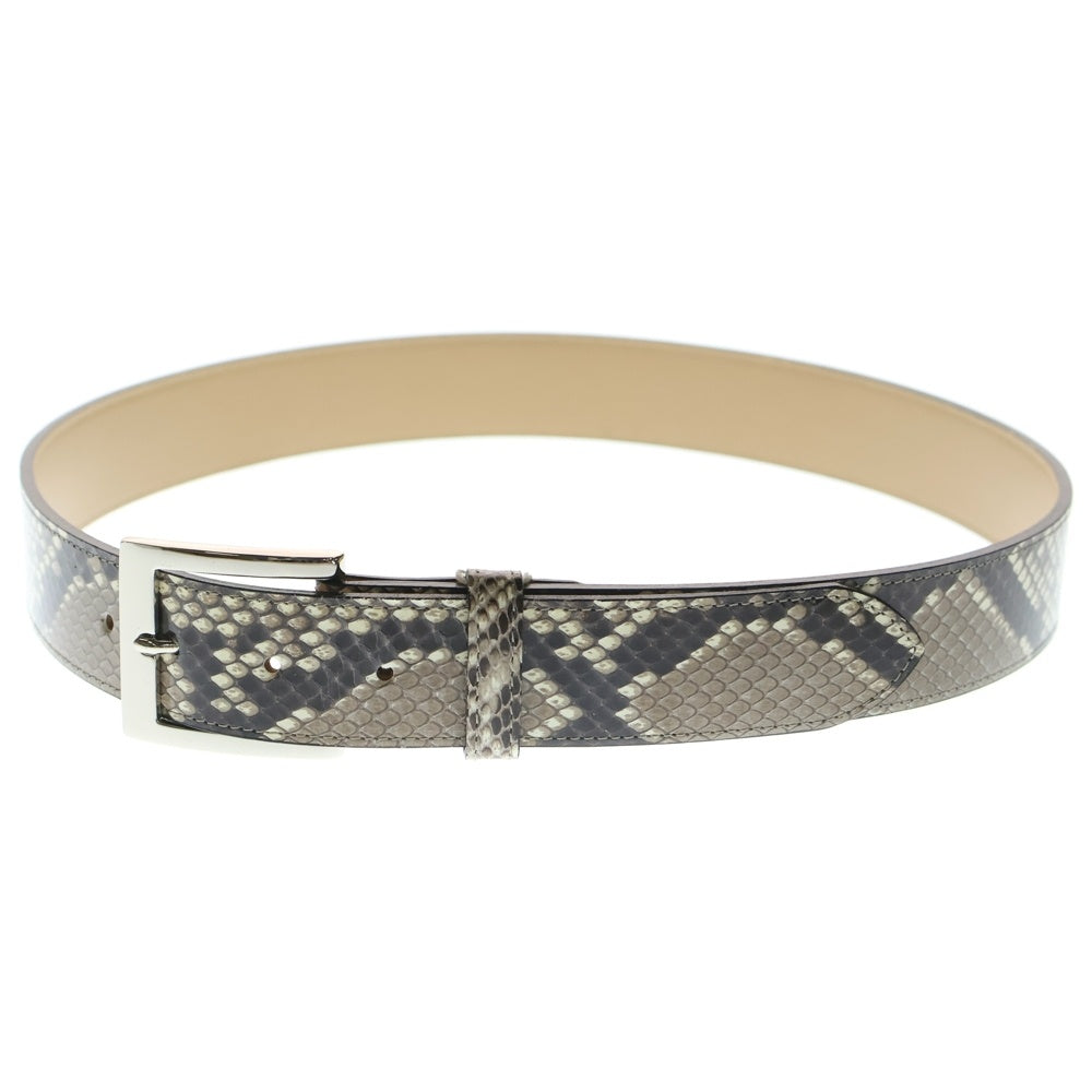 WACKO MARIA(ワコマリア) PYTHON LEATHER BELT パイソン レザー ベルト シルバー/ベージュ