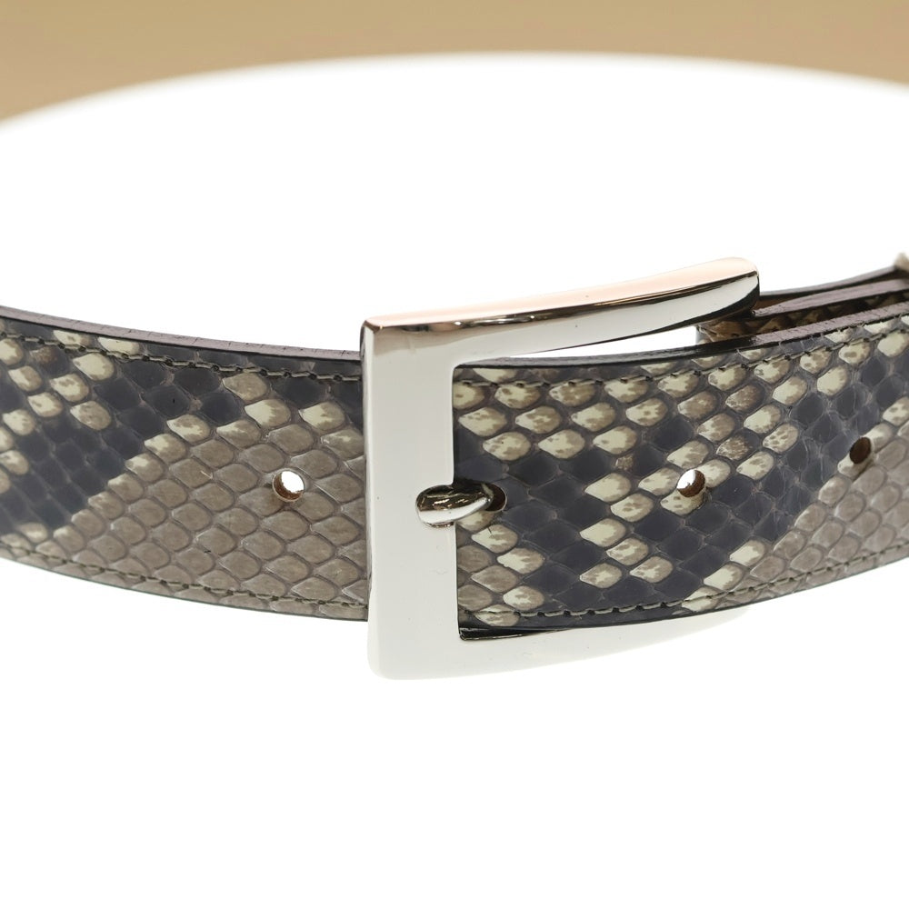 WACKO MARIA(ワコマリア) PYTHON LEATHER BELT パイソン レザー ベルト シルバー/ベージュ