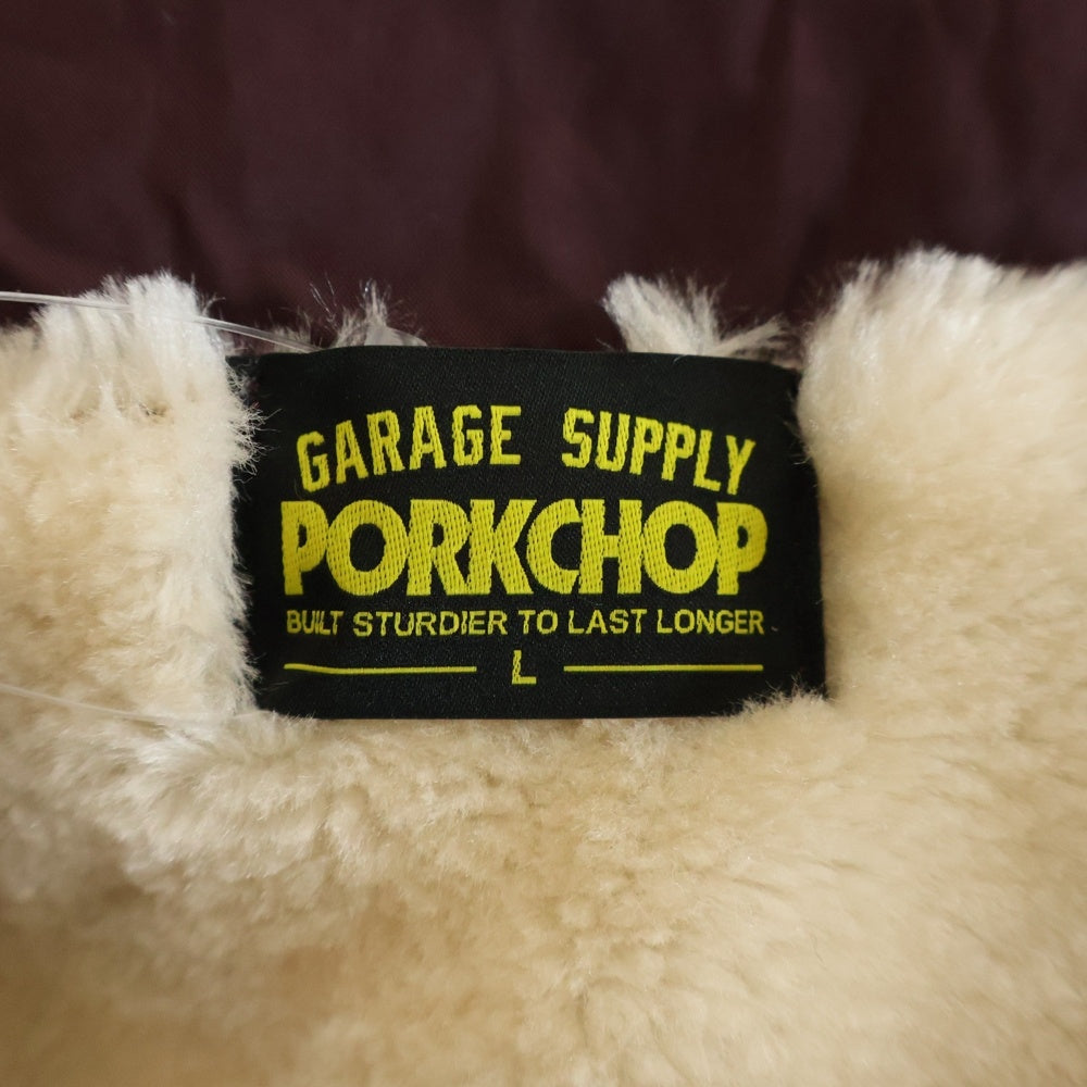 PORKCHOP(ポークチョップ) GARAGE SUPPLY ORIGINAL BOA COACH JKT ガレージサプライ オリジナル ボアライナー コーチジャケット バーガンディー