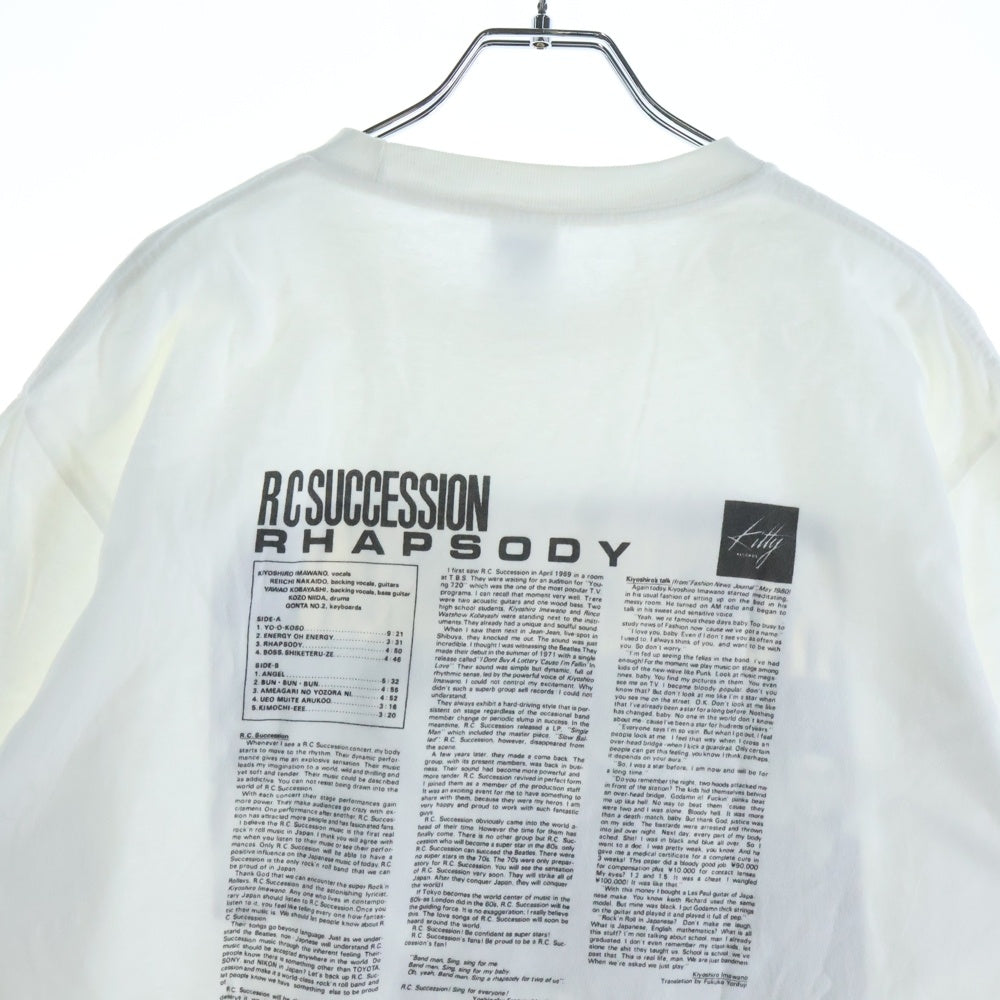 NO BRAND(ノーブランド) RC SUCCESION RHAPSODY TEE RCサクセション ラプソディ 両面プリントTシャツ 半袖クルーネックカットソー ホワイト