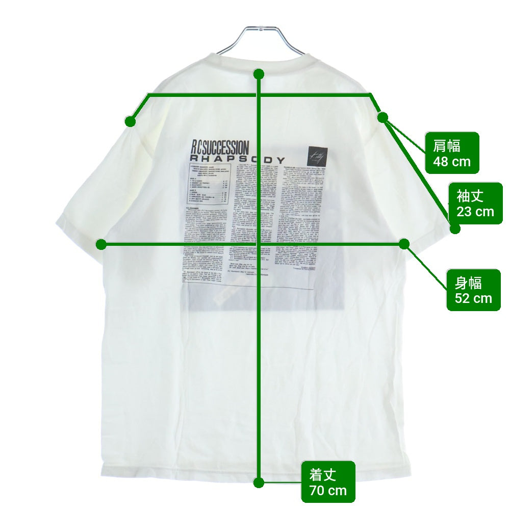NO BRAND(ノーブランド) RC SUCCESION RHAPSODY TEE RCサクセション ラプソディ 両面プリントTシャツ 半袖クルーネックカットソー ホワイト