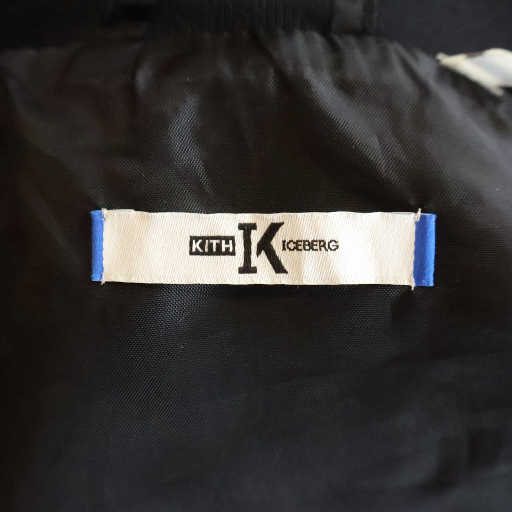 KITH(キス) xICEBERG アイスバーグ ロゴエンブロイダリー ナイロン バーシティジャケット ブルゾン ブラックKITH
