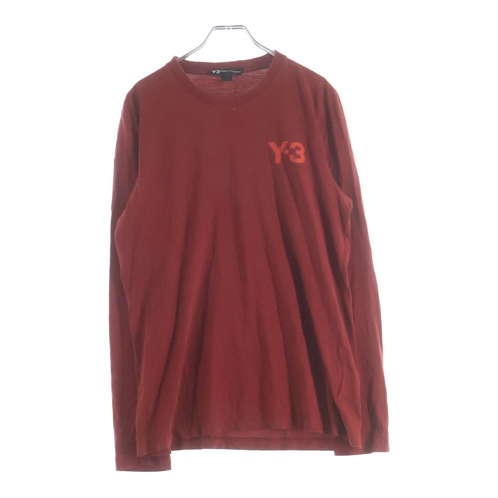 Y-3(ワイスリー) ロゴプリント ロングスリーブカットソー 長袖Tシャツ レッド DP0570 16C001