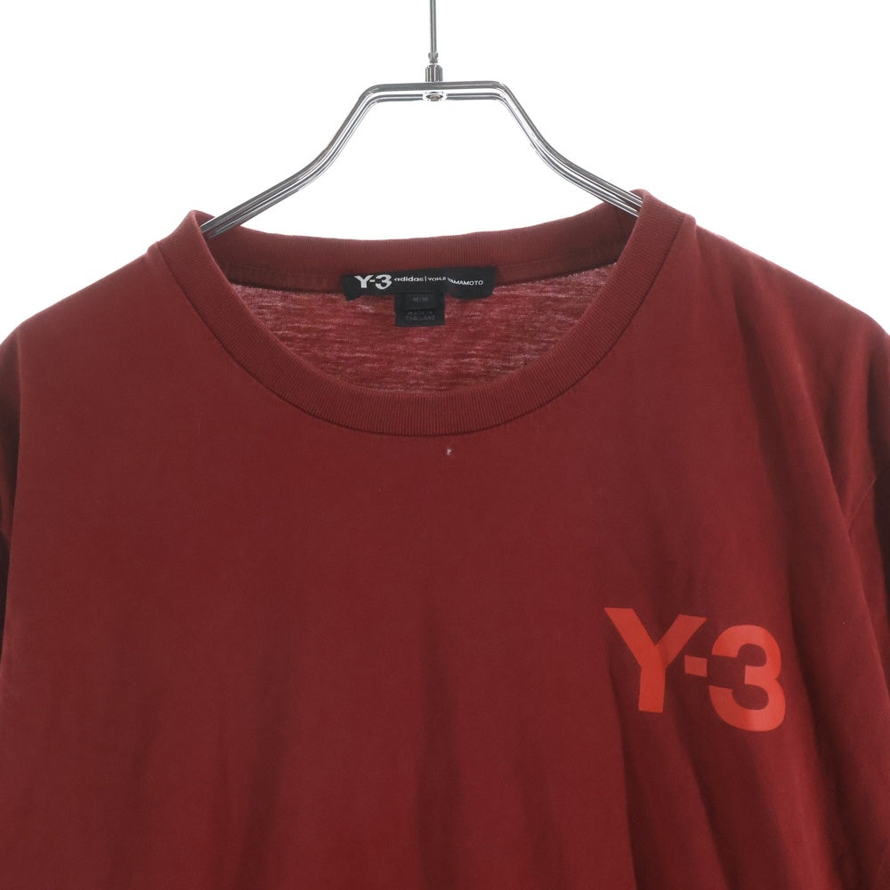 Y-3(ワイスリー) ロゴプリント ロングスリーブカットソー 長袖Tシャツ レッド DP0570 16C001