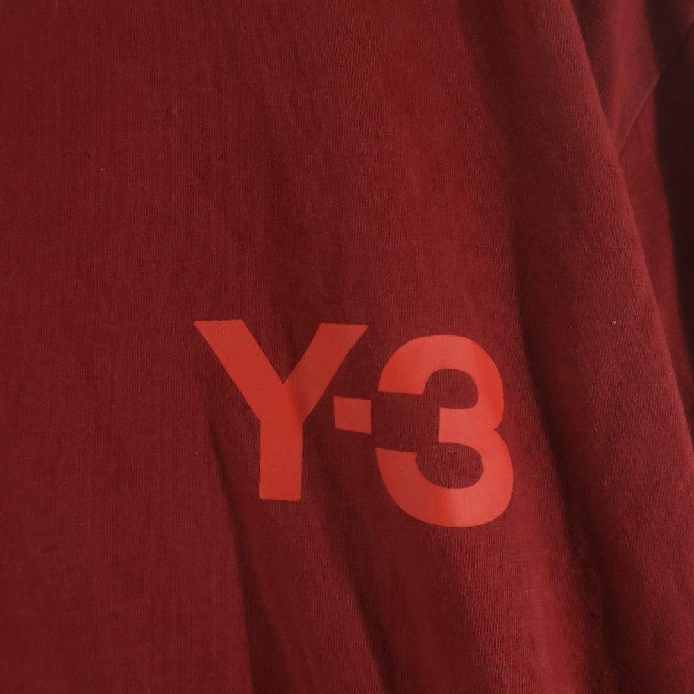 Y-3(ワイスリー) ロゴプリント ロングスリーブカットソー 長袖Tシャツ レッド DP0570 16C001