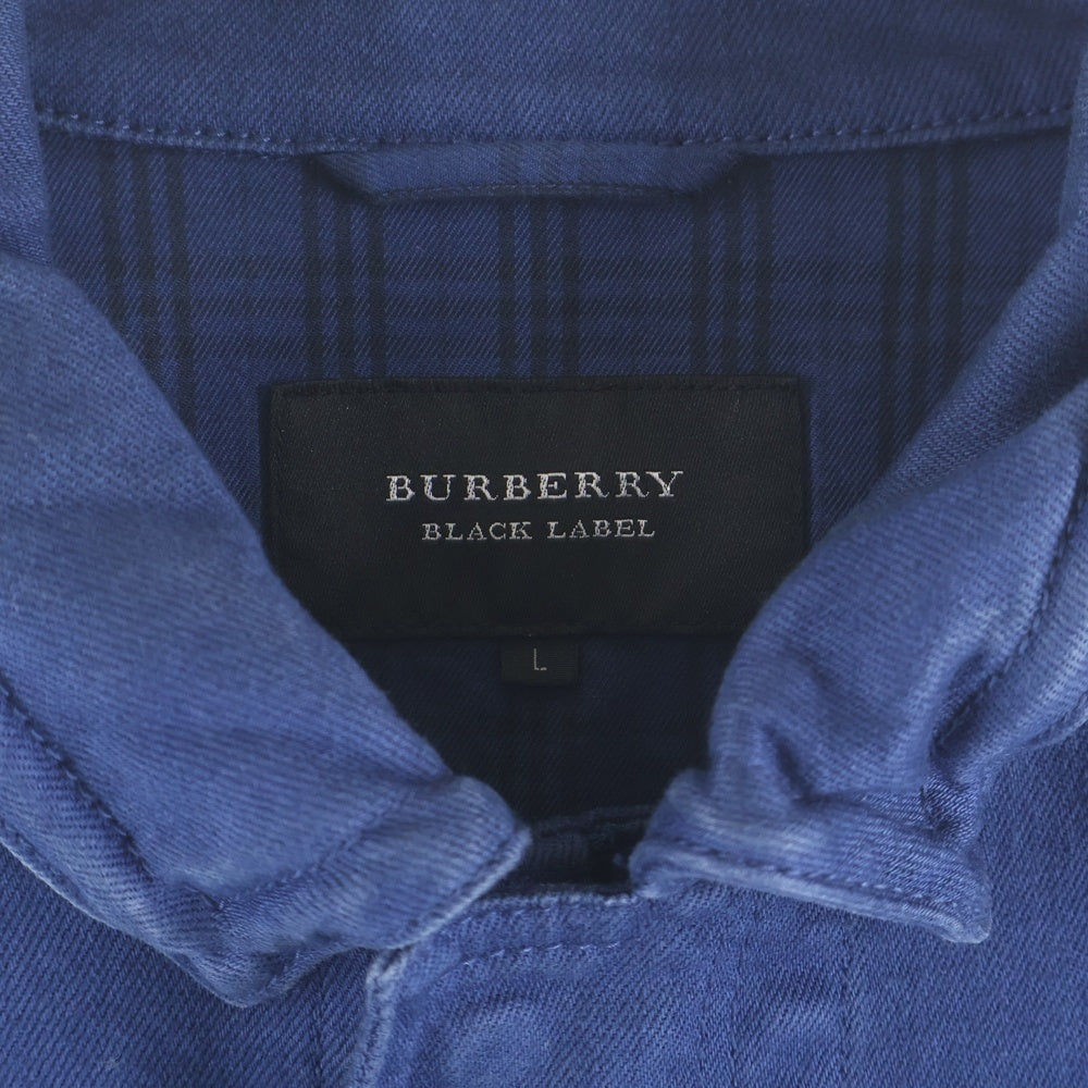 BURBERRY BLACK LABEL(バーバリー ブラックレーベル) マルチポケット レギュラーカラー ジップアップ デニムジャケット ブルー D1F04-603-26