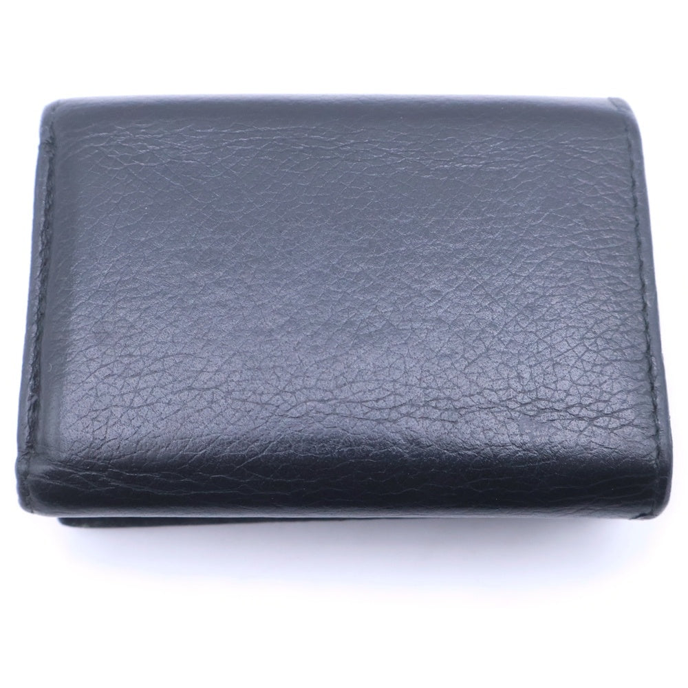 BALENCIAGA(バレンシアガ) ロゴプリント レザー ミニ三つ折り財布 ウォレット ブラック 594312 1090