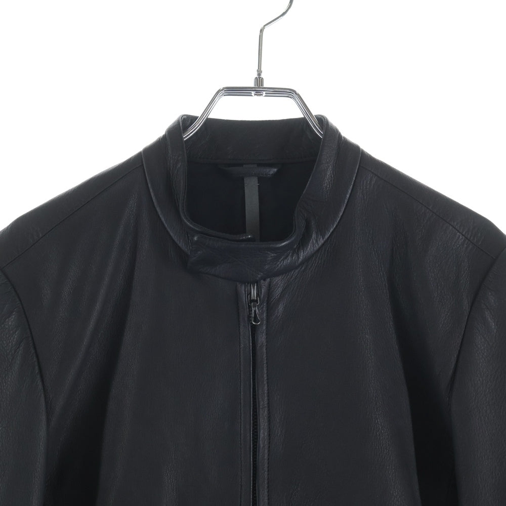 KAZUYUKI KUMAGAI ATTACHMENT(カズユキクマガイ アタッチメント) DEERSKIN LEATHER JACKET ディアスキン マルチポケット ダブルジップアップ レザージャケット ライダース ブラック KB42-078