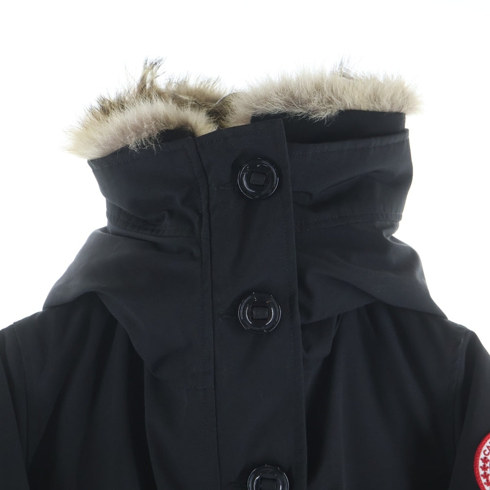 CANADA GOOSE(カナダグース) BRONTE PARKA ブロンテ パーカ ロゴワッペン フードファー ジップアップ フーデッド ダウン ジャケット ブラック レディース 2603JL