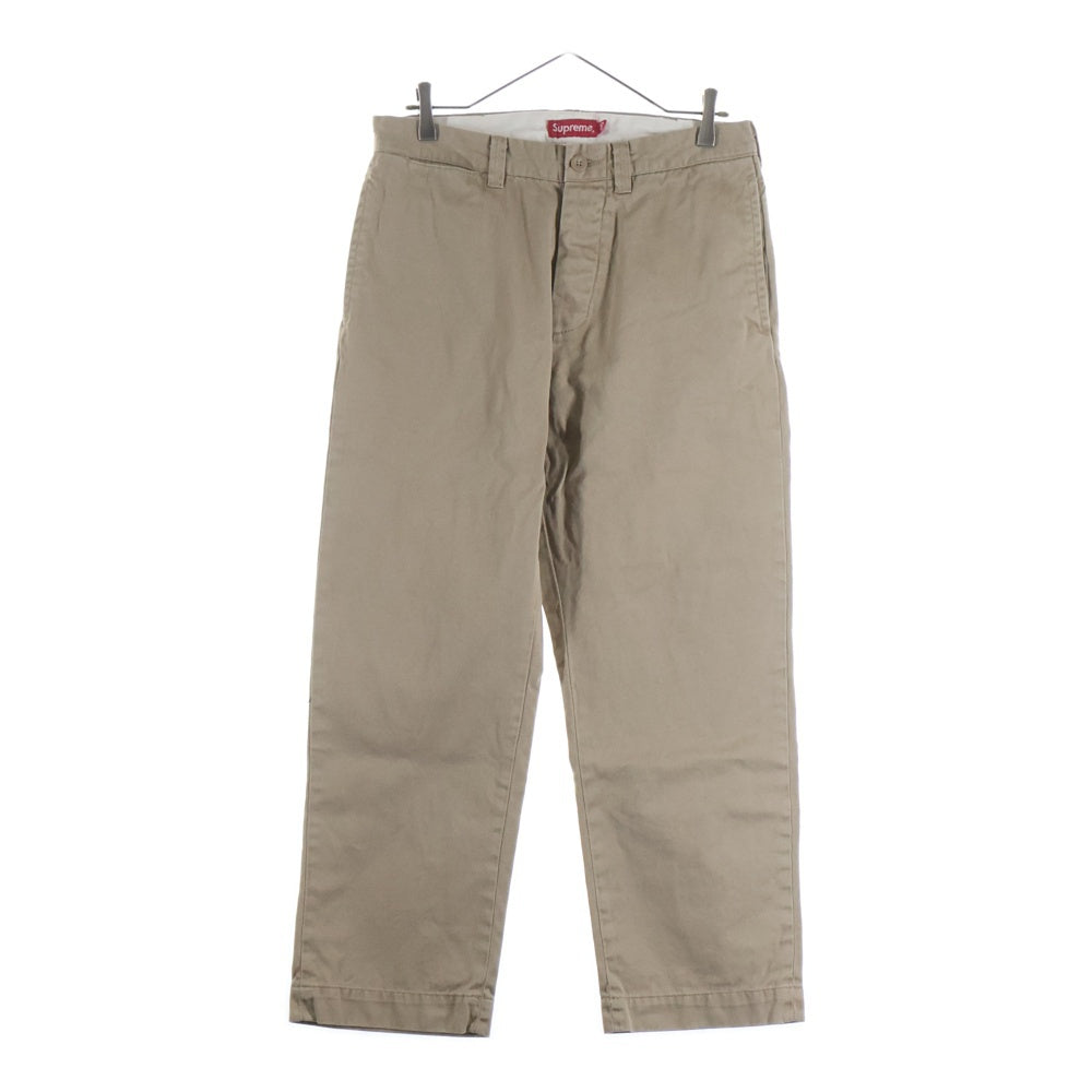 SUPREME(シュプリーム) 25SS Pin up chino pant ピン アップ ロゴエンブロイダリー ボタンフライ マルチポケット コットン チノパンツ ベージュ