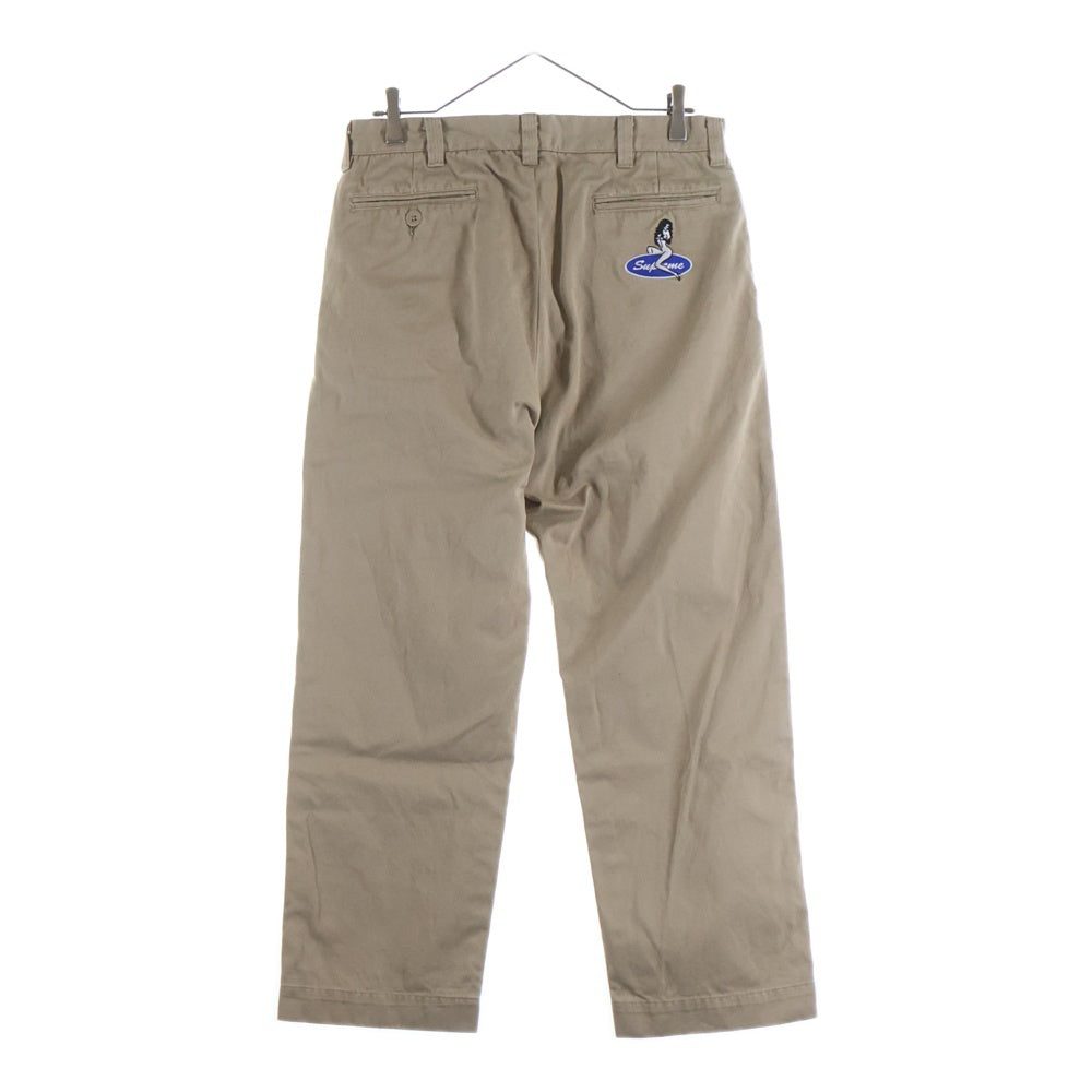 SUPREME(シュプリーム) 25SS Pin up chino pant ピン アップ ロゴエンブロイダリー ボタンフライ マルチポケット コットン チノパンツ ベージュ