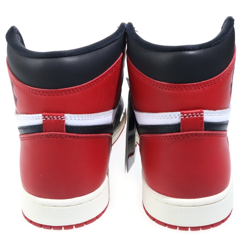 NIKE(ナイキ) AIR JORDAN 1 RETRO HIGH OG BLACK TOE REIMAGINED エアジョーダン1 レトロ OG ブラックトゥリイマジンド ハイカットスニーカー レッド US9.5/27.5cm DZ5485-106