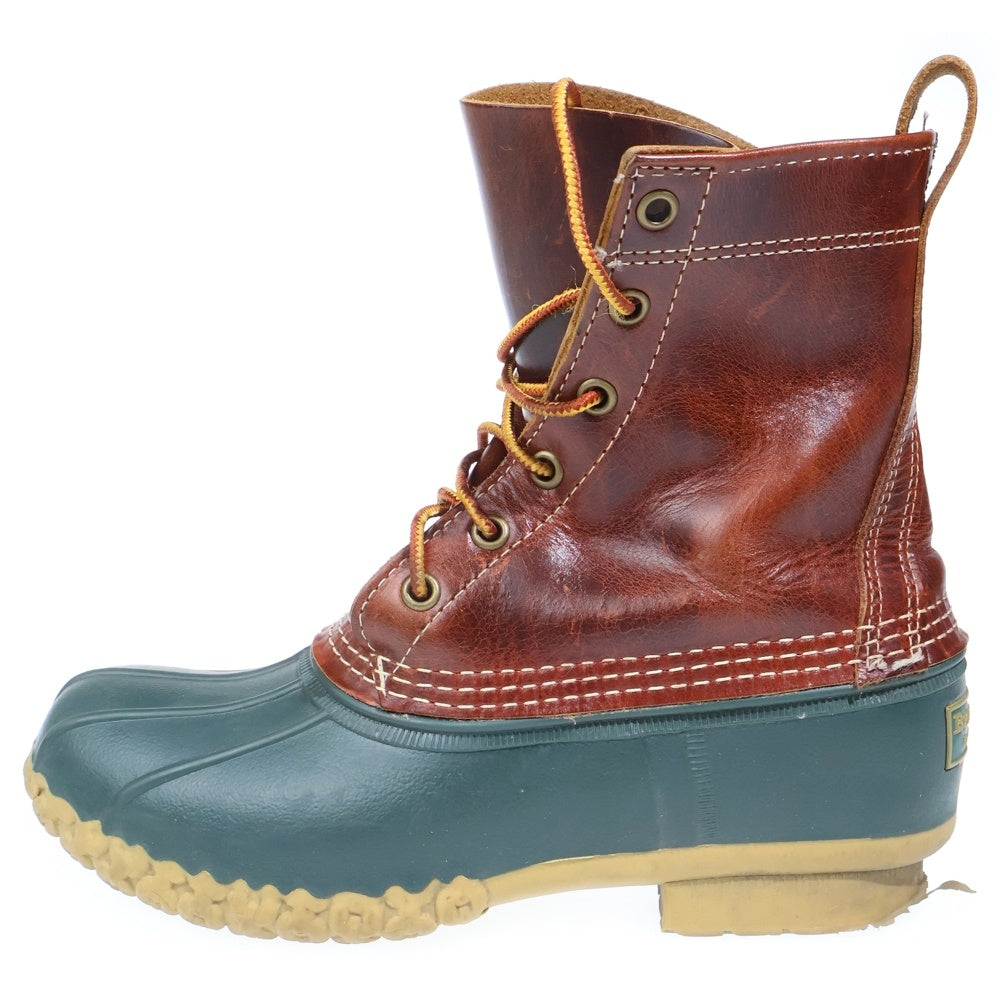 L.L.Bean(エルエルビーン) BEAN BOOTS ビーンブーツ USA製 5ホール ラバーレザー切替 レースアップブーツ レディース ブラウン