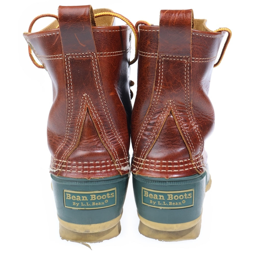 L.L.Bean(エルエルビーン) BEAN BOOTS ビーンブーツ USA製 5ホール ラバーレザー切替 レースアップブーツ レディース ブラウン