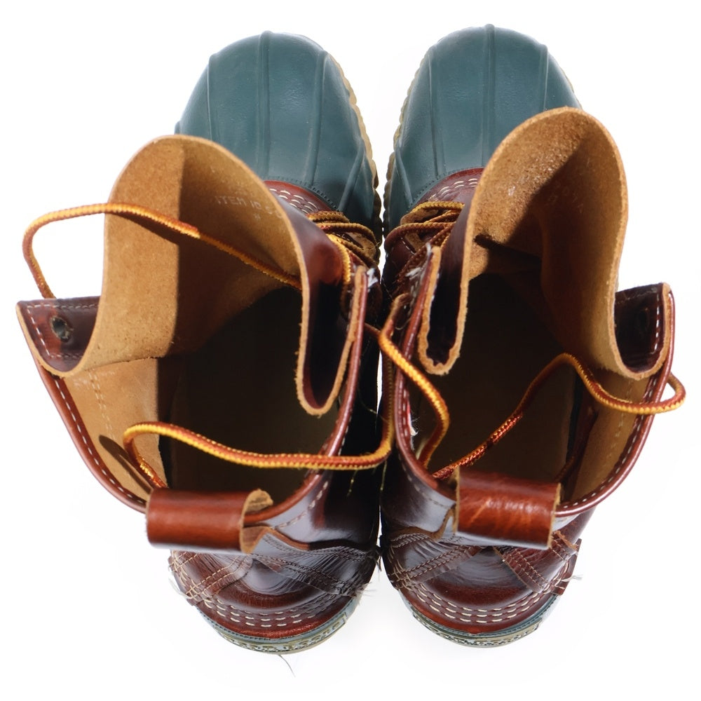 L.L.Bean(エルエルビーン) BEAN BOOTS ビーンブーツ USA製 5ホール ラバーレザー切替 レースアップブーツ レディース ブラウン