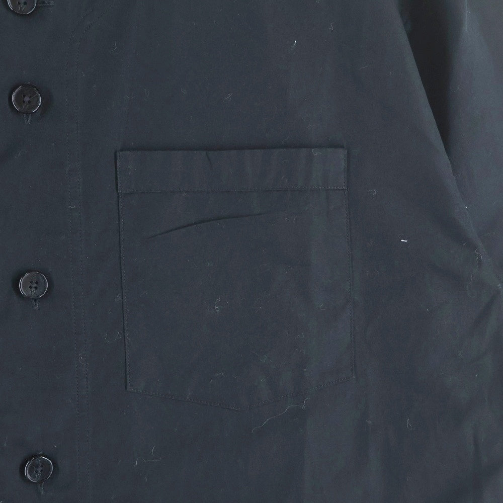 GIVENCHY(ジバンシィ) 15SS 17バックプリント ノーカラー ボタンアップ 胸ポケット コットン半袖シャツ ブラック 15S 6023 300