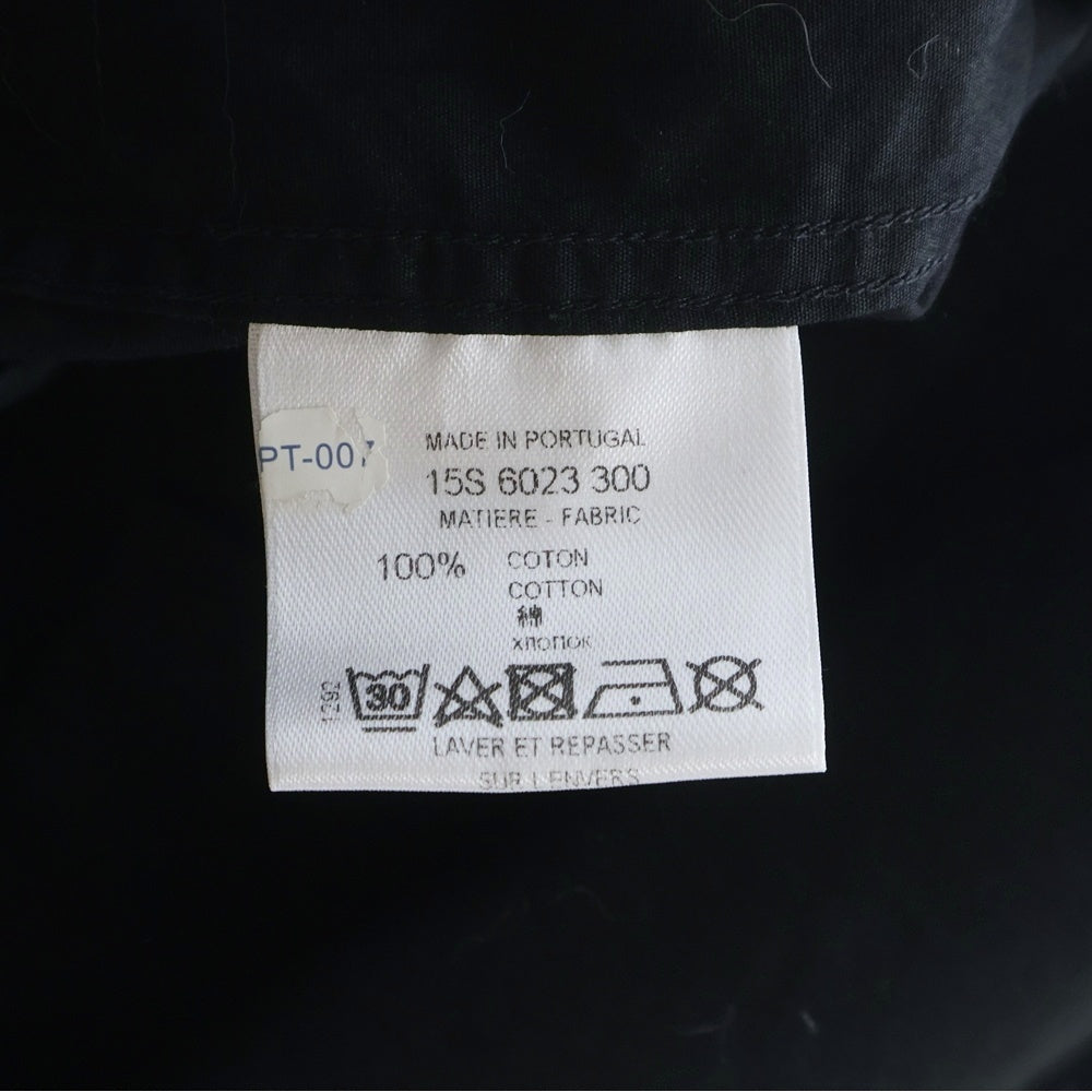 GIVENCHY(ジバンシィ) 15SS 17バックプリント ノーカラー ボタンアップ 胸ポケット コットン半袖シャツ ブラック 15S 6023 300