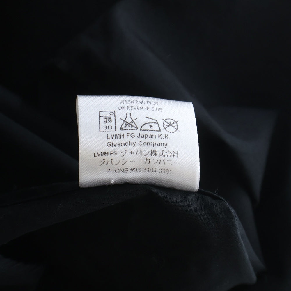 GIVENCHY(ジバンシィ) 15SS 17バックプリント ノーカラー ボタンアップ 胸ポケット コットン半袖シャツ ブラック 15S 6023 300