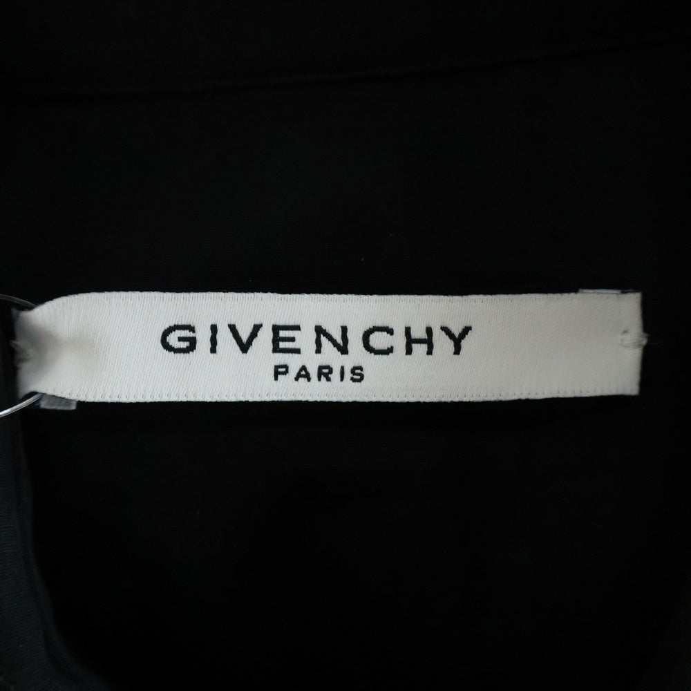 GIVENCHY(ジバンシィ) 15SS フロント叩きつけデザイン ボタンダウンシャツカラー ボタンアップ コットン長袖シャツ ブラック 15J 6002 352