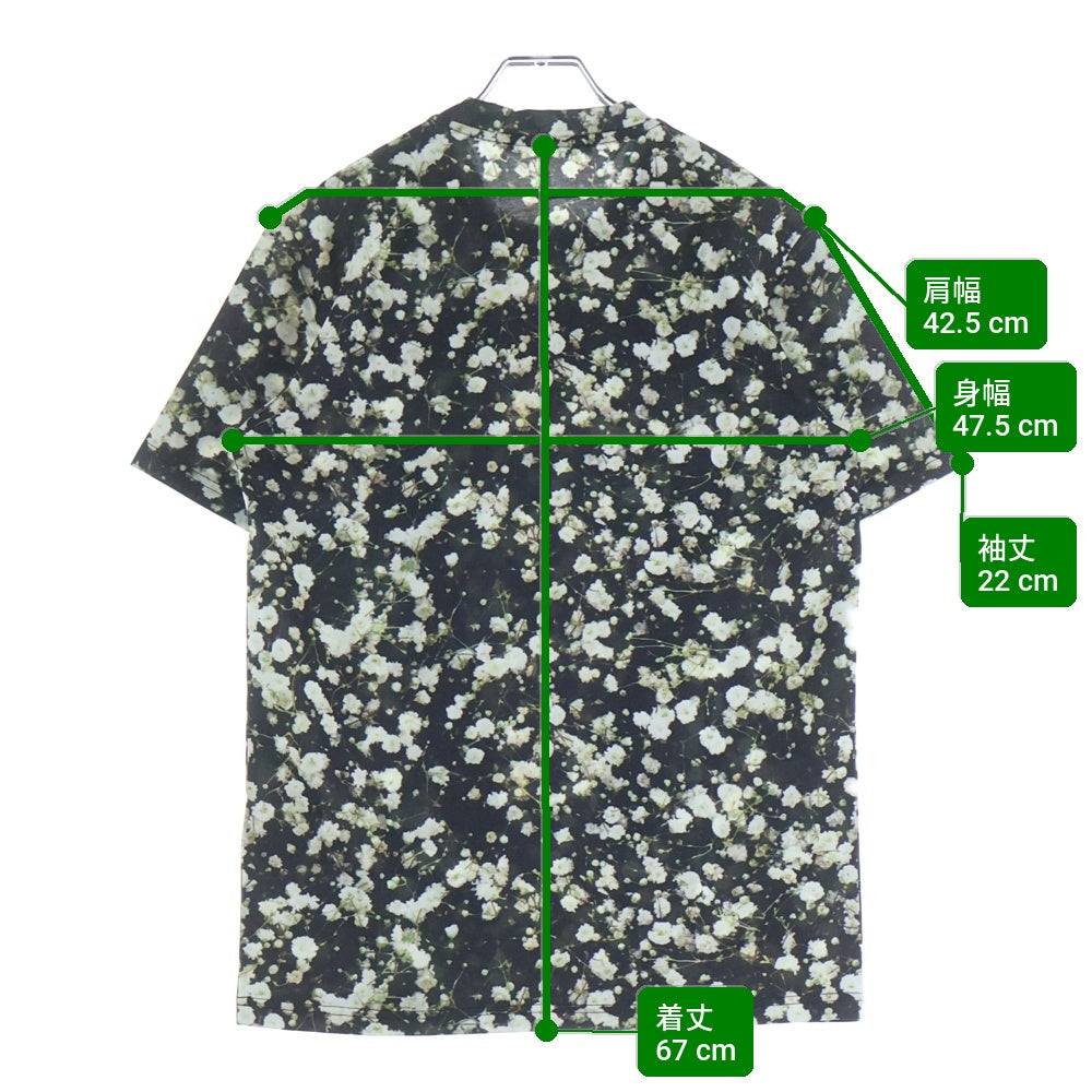 GIVENCHY(ジバンシィ) 15SS カスミ草 総柄プリントデザイン クルーネック半袖Tシャツ カットソー ホワイト/ブラック 15S 7310 651