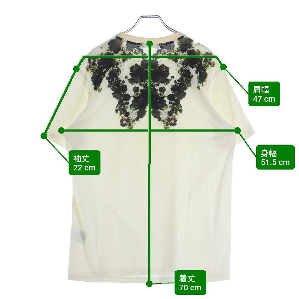 GIVENCHY(ジバンシィ) 15SS カスミ草 プリントデザイン クルーネック半袖Tシャツ カットソー アイボリー/ホワイト 15J 7385 694