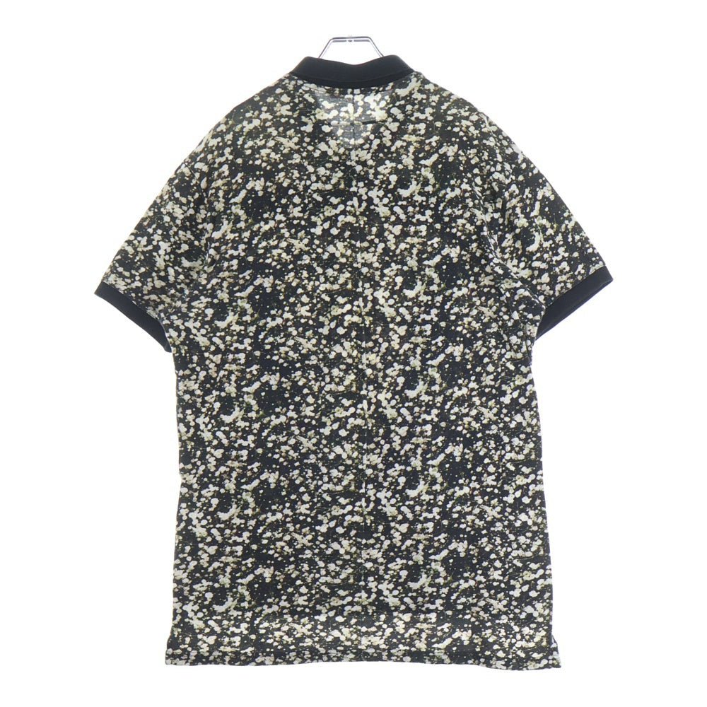 GIVENCHY(ジバンシィ) 15SS カスミ草 総柄プリントデザイン サイドスリット シャツカラー半袖ポロシャツ ホワイト/ブラック 15J 7332 685
