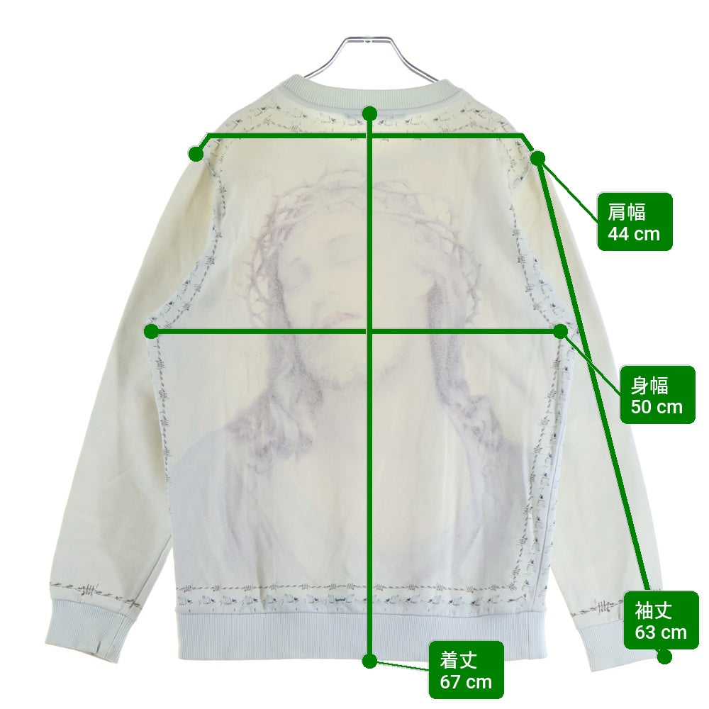 GIVENCHY(ジバンシィ) 16SS ジーザス キリスト両面プリントデザイン プルオーバークルーネックスウェット アイボリー/ホワイト 16J 7304 785