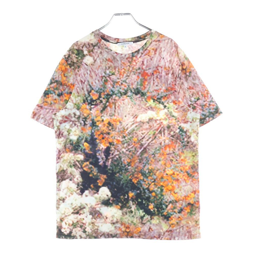 CARVEN(カルヴェン) 総柄フラワープリントデザイン クルーネック半袖Tシャツ カットソー マルチカラー 7130TS30