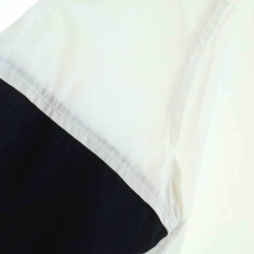 CARVEN(カルヴェン) スリーブ切り替えデザイン シャツカラー ボタンアップ コットン長袖シャツ ホワイト 2070CH30