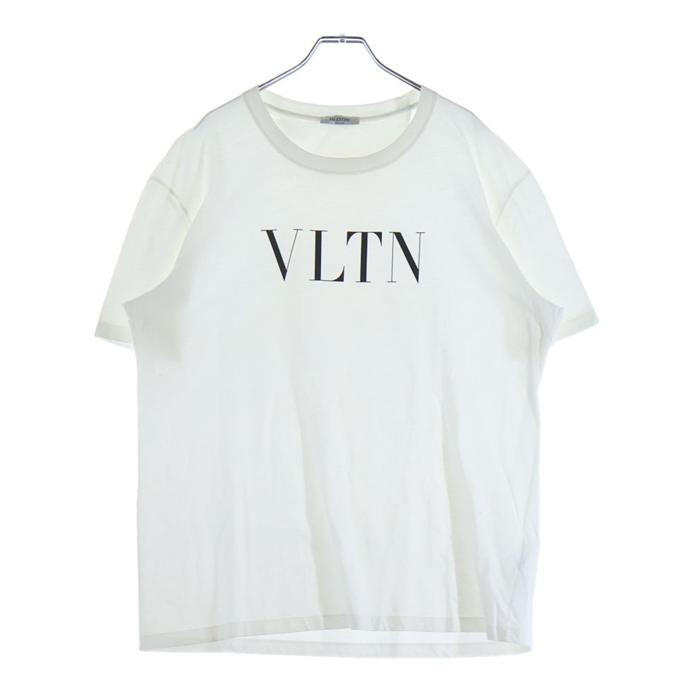 VALENTINO(ヴァレンティノ) VLTN フロントロゴプリント デザイン クルーネック半袖Tシャツ カットソー ホワイト QV0MG10V3LE