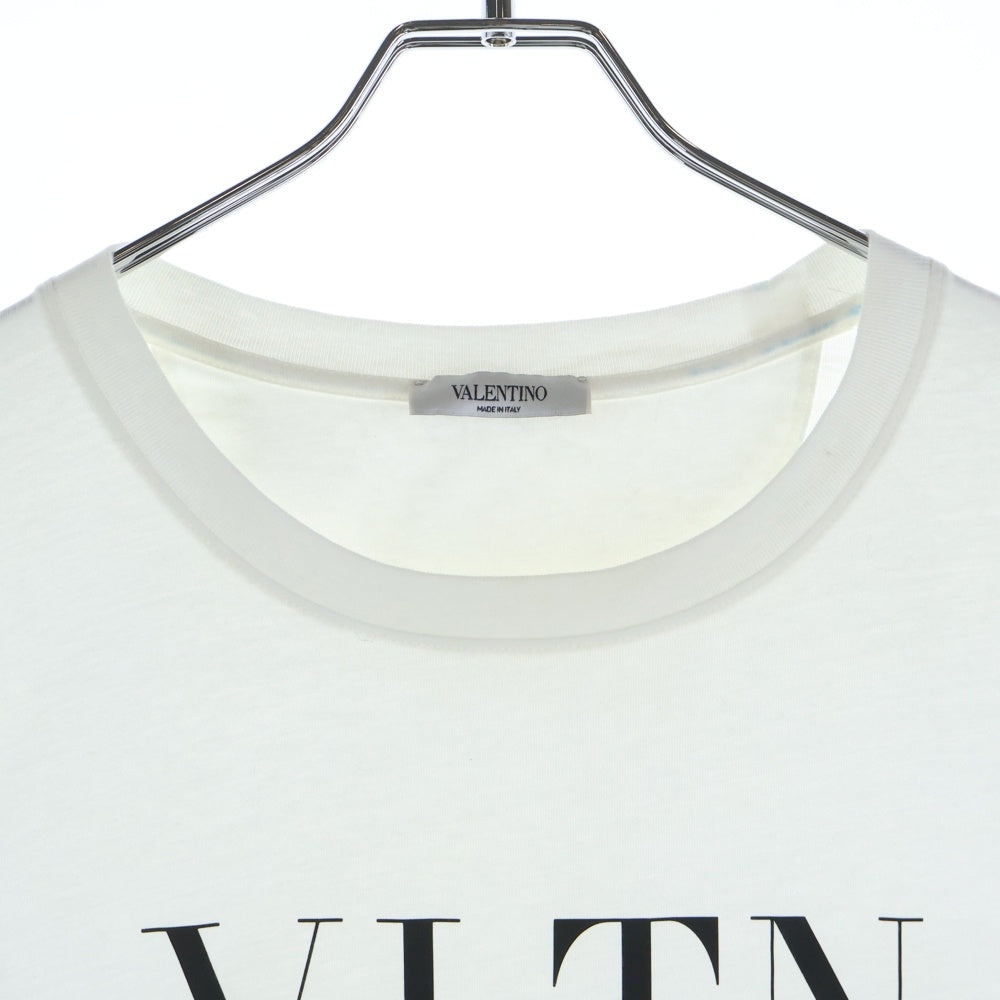 VALENTINO(ヴァレンティノ) VLTN フロントロゴプリント デザイン クルーネック半袖Tシャツ カットソー ホワイト QV0MG10V3LE