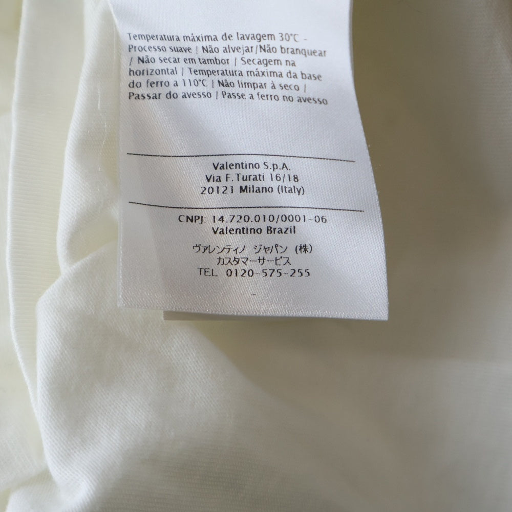VALENTINO(ヴァレンティノ) VLTN フロントロゴプリント デザイン クルーネック半袖Tシャツ カットソー ホワイト QV0MG10V3LE
