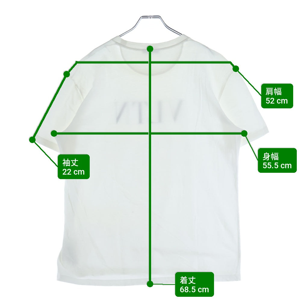 VALENTINO(ヴァレンティノ) VLTN フロントロゴプリント デザイン クルーネック半袖Tシャツ カットソー ホワイト QV0MG10V3LE