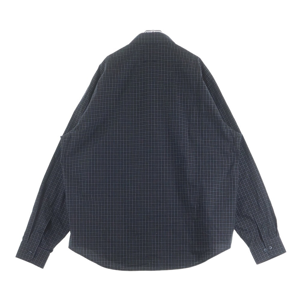 BALENCIAGA(バレンシアガ) 18AW HOTLINE NUMBERING SHIRT ホットライン ナンバリング ボタンダウンシャツカラー ボタンアップ コットン長袖シャツ ブラック 542175 TCM02