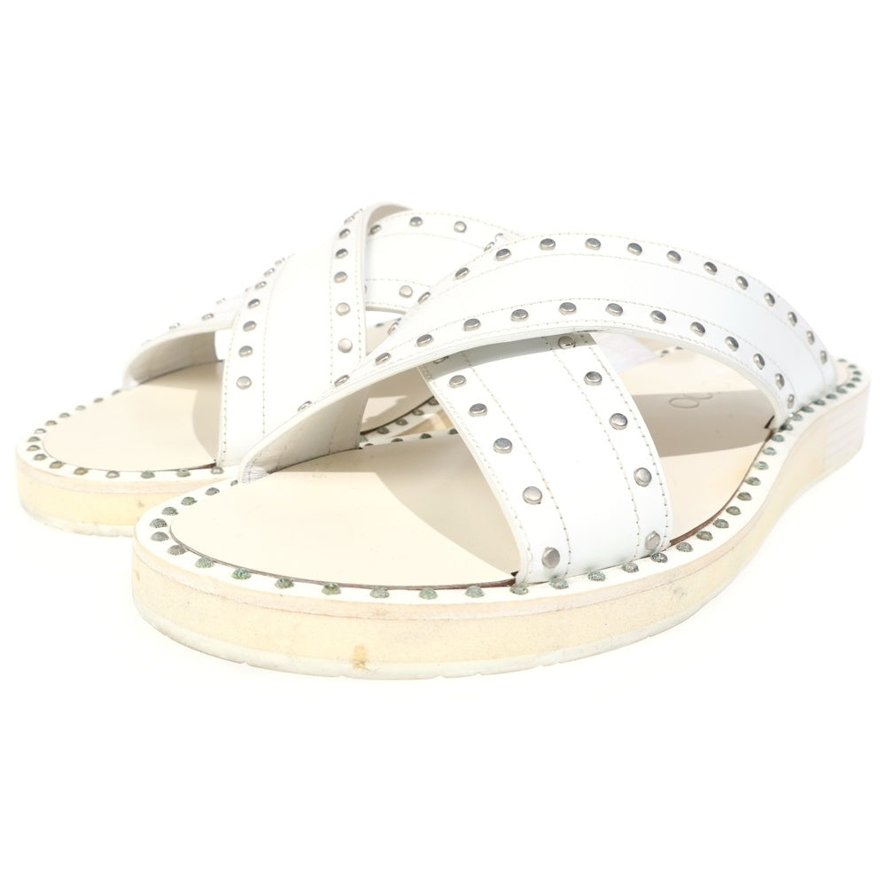 JIMMY CHOO(ジミーチュウ) スタッズ クロスベルトサンダル シューズ ホワイト レディース