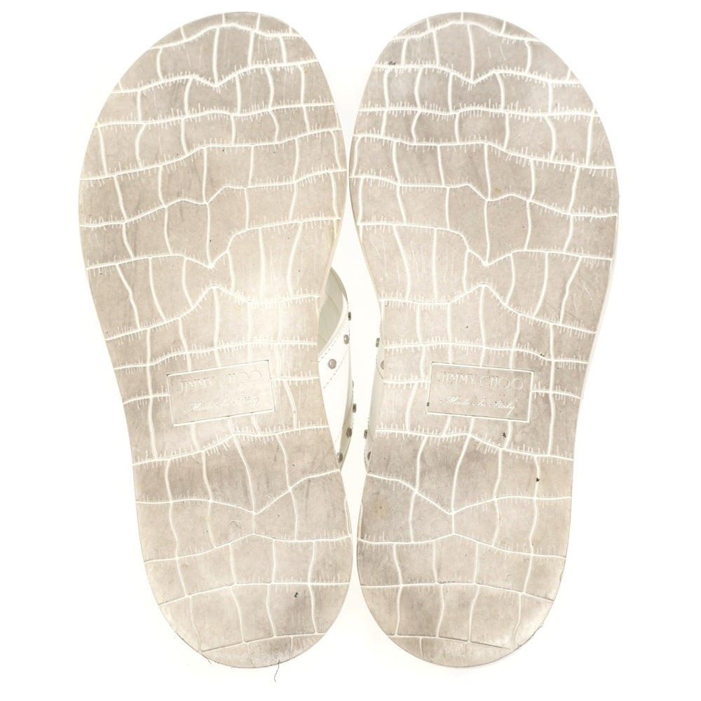 JIMMY CHOO(ジミーチュウ) スタッズ クロスベルトサンダル シューズ ホワイト レディース