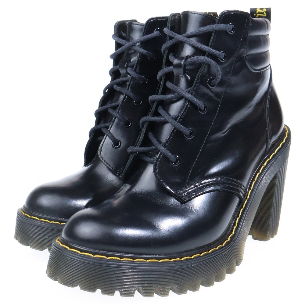 Dr.Martens(ドクターマーチン) PERSEPHONE ペルセフォネ 6ホール レザー レースアップ ヒール ショートブーツ ブラック レディース UK4