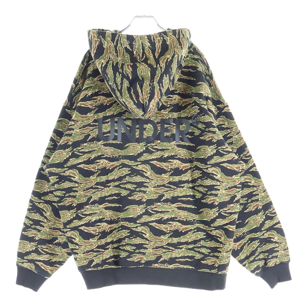 RON HERMAN(ロンハーマン) ×Champion チャンピオン タイガーカモ柄 スウェット プルオーバーパーカー ブラック/カーキ C8-A124