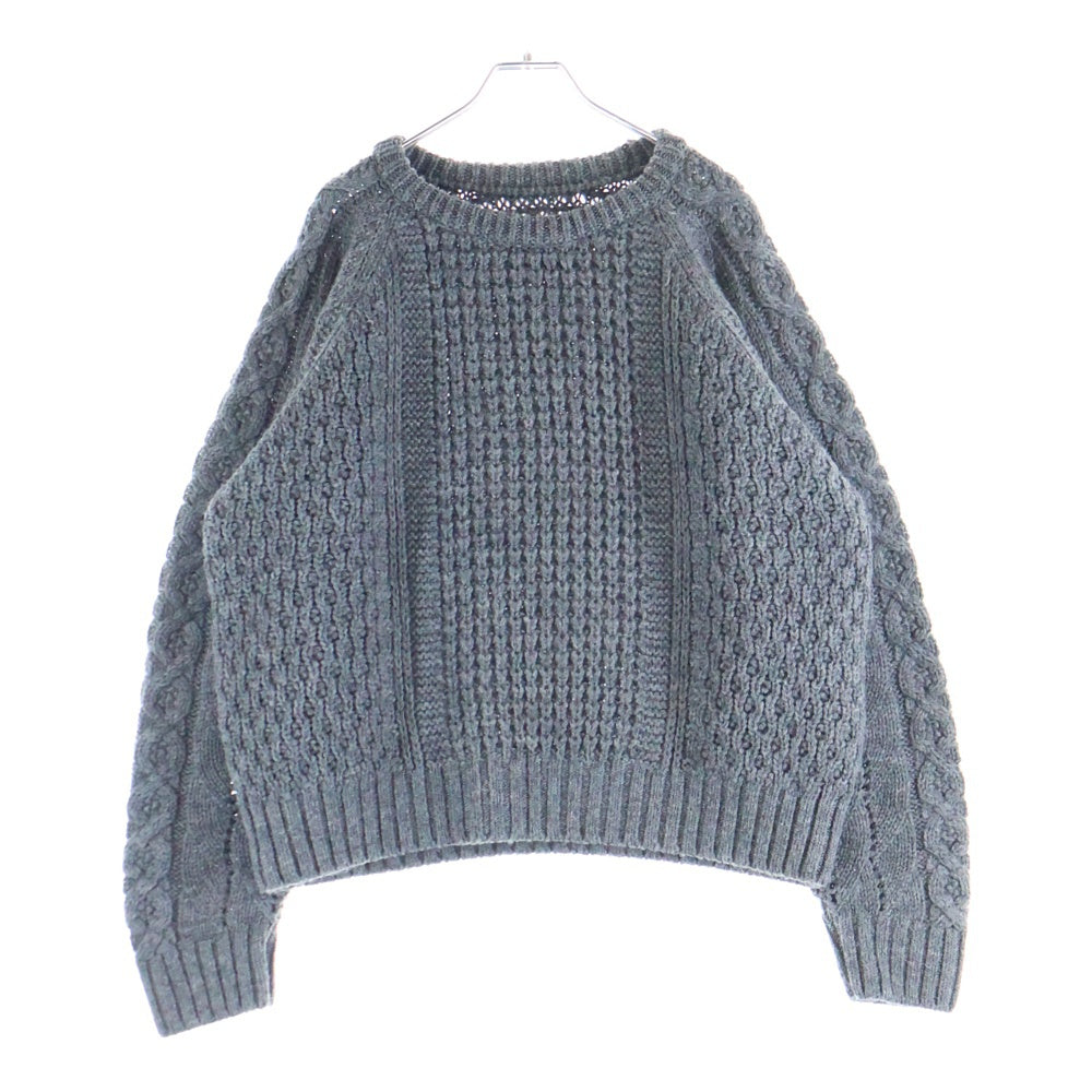 R.H.VINTAGE(ロンハーマンヴィンテージ) 25AW ミックスケーブル クルーネック ウールニット プルオーバー グレー 4210800086
