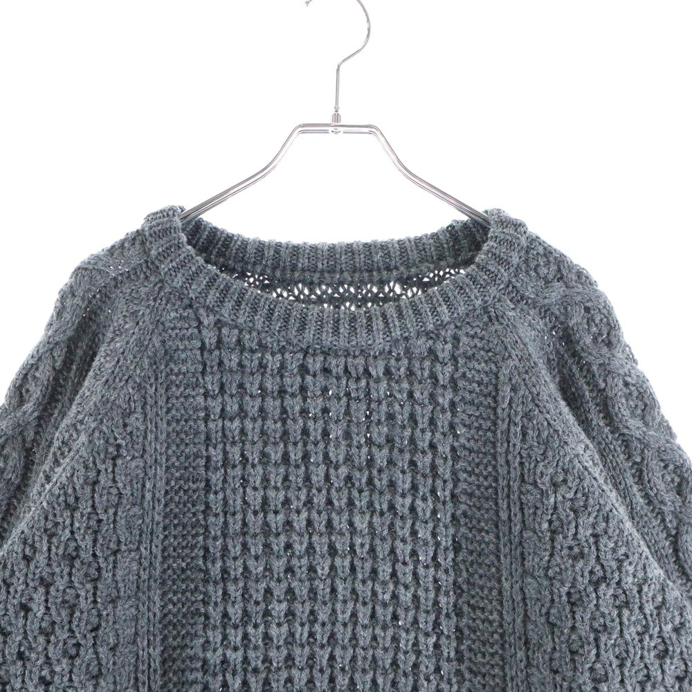 R.H.VINTAGE(ロンハーマンヴィンテージ) 25AW ミックスケーブル クルーネック ウールニット プルオーバー グレー 4210800086