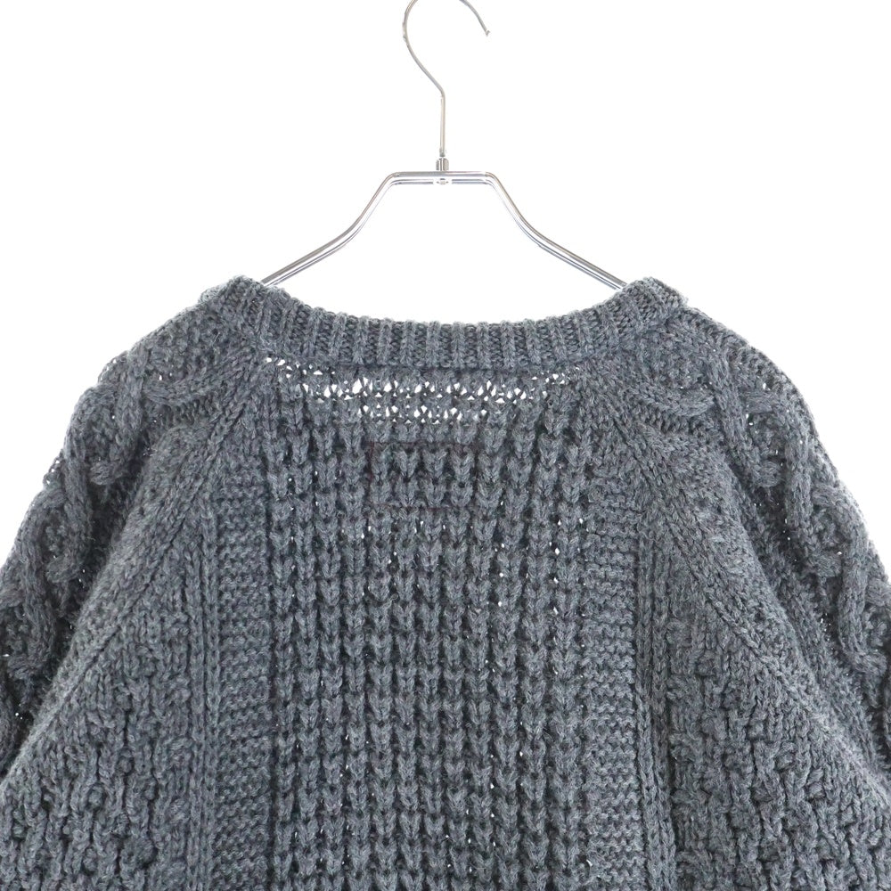 R.H.VINTAGE(ロンハーマンヴィンテージ) 25AW ミックスケーブル クルーネック ウールニット プルオーバー グレー 4210800086