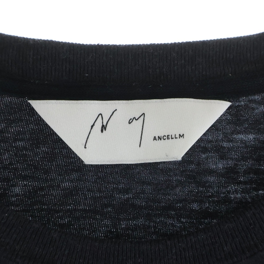 ANCELLM(アンセルム) UNEVENNESS T-SHIRT アンイーブンネス 半袖Tシャツ カットソー ブラック ANC-CT103