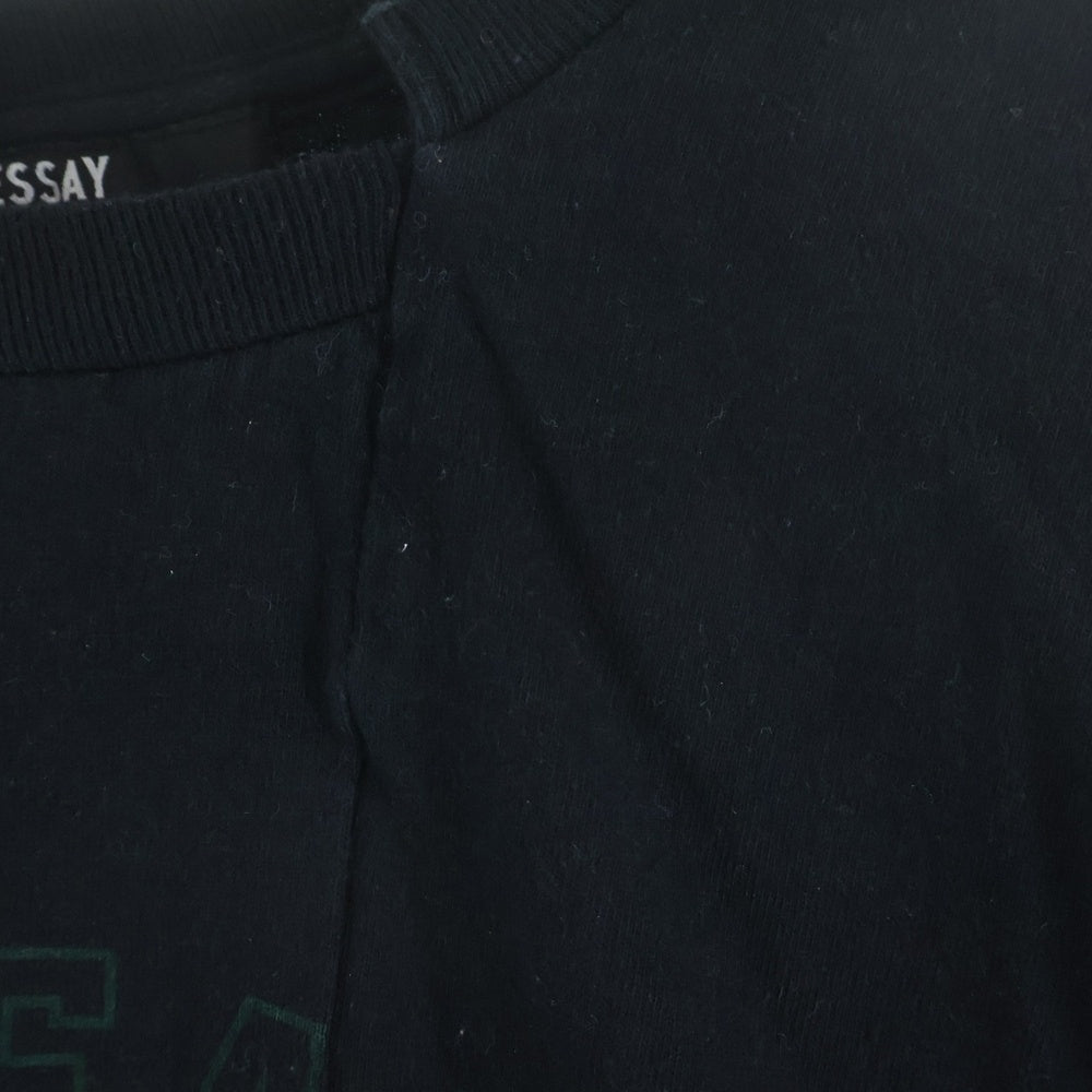 ESSAY(エッセイ) 24AW CUT UP LONG LAYER T-SHIRT カットアップ ロングレイヤー長袖Tシャツ カットソー ブラック ES19TS-03