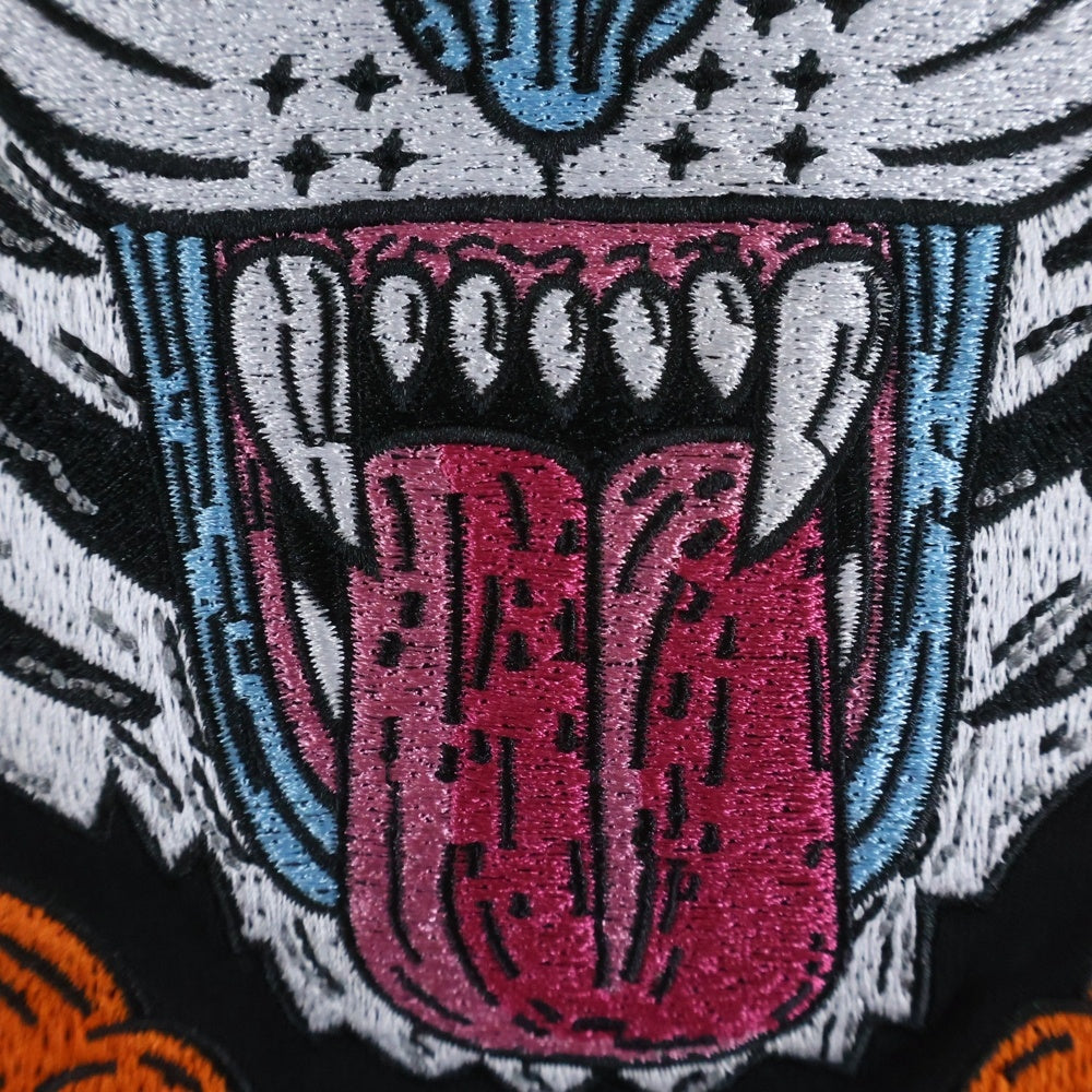 NO BRAND(ノーブランド) MULGA マルガ OKINAWA 沖縄 フロントタイガーエンブロイダリー 半袖Tシャツ カットソー ブラック