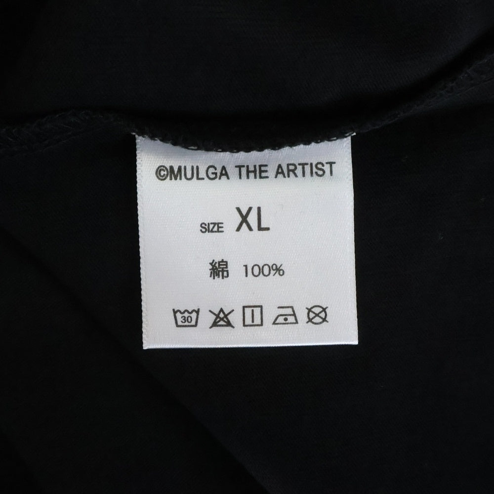 NO BRAND(ノーブランド) MULGA マルガ OKINAWA 沖縄 フロントタイガーエンブロイダリー 半袖Tシャツ カットソー ブラック