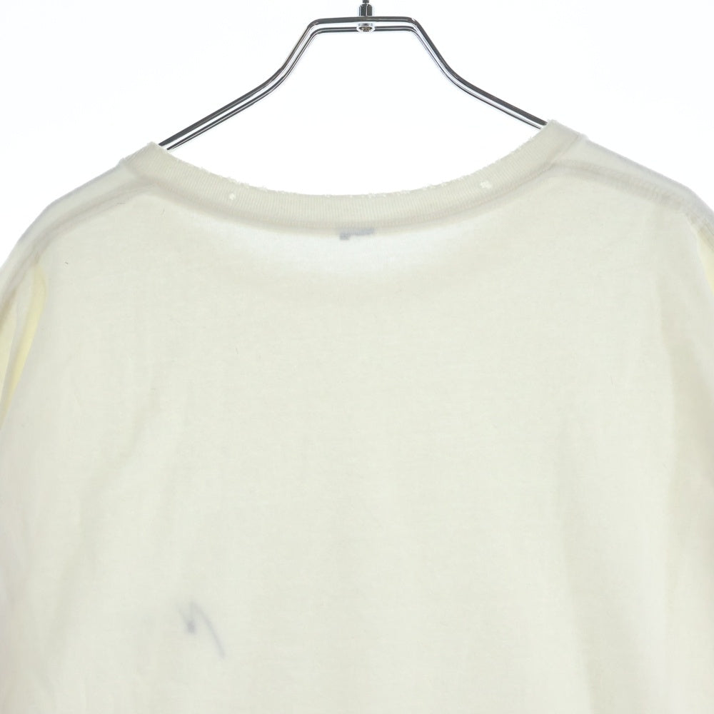 ANCELLM(アンセルム) EMBROIDERY DYED T-SHIRT フロンロゴエンブロイダリー ダイ 半袖Tシャツ カットソー ホワイト